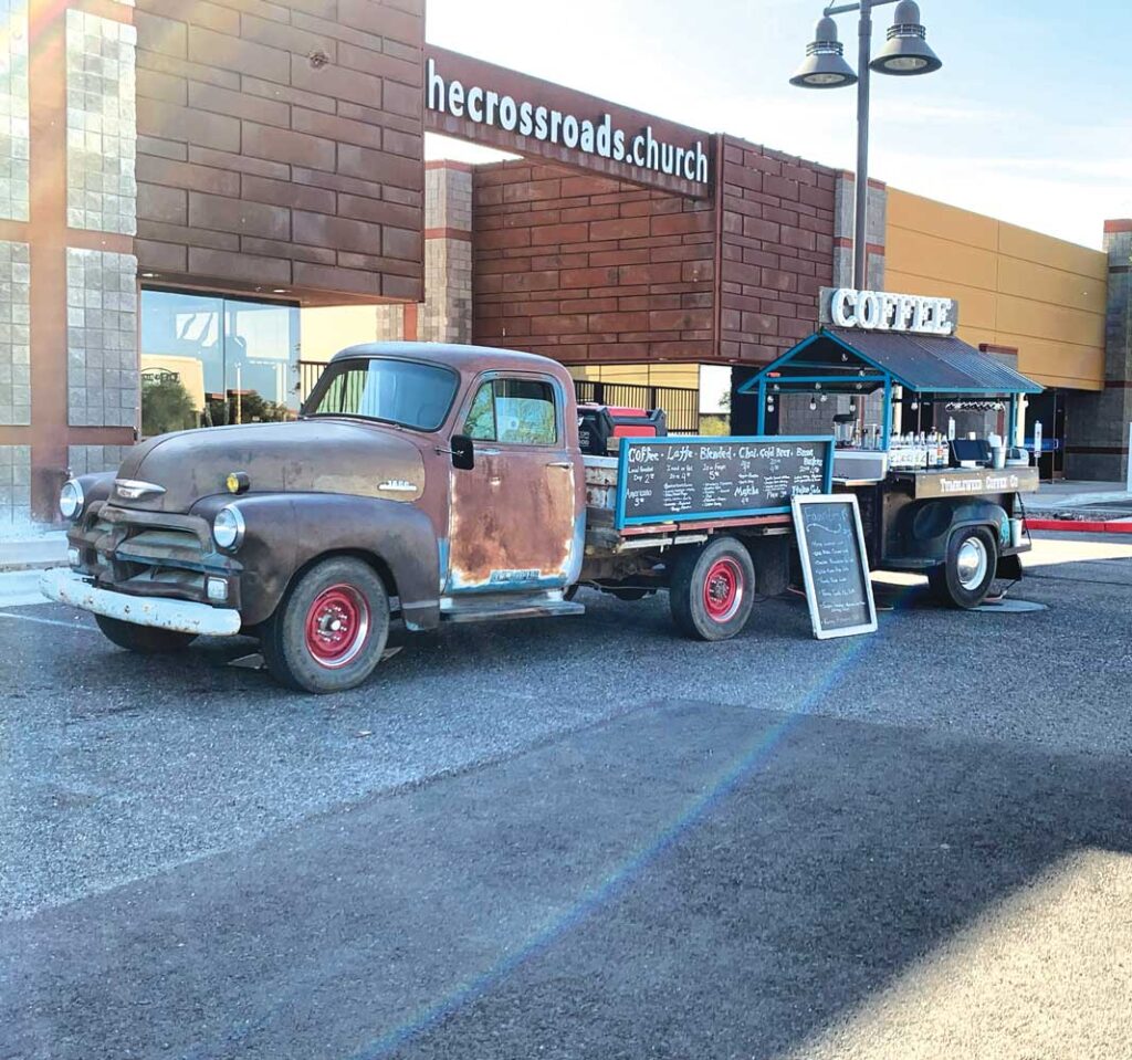 Tumbleweed Coffee started out as a coffee truck after area resident Becky Bliss and her husband James transformed their 1954 Chevy farm truck and added a custom trailer last summer.