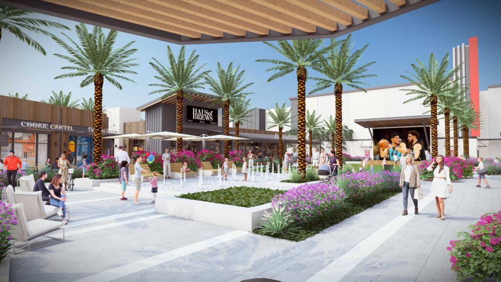 All renderings are representative of the proposed architecture for both centers for visual representation purposes only. The two centers would share many of the same characteristics as Verrado Marketplace, but no tenants have been announced.